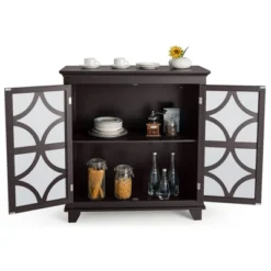Costway Kitchen Storage Cabinet Buffet Sideboard W/ Glass Doors & Adjustable Shelf -Costway GUEST 7c9da551 16ff 4802 a3bf 37eb6de2cf9c