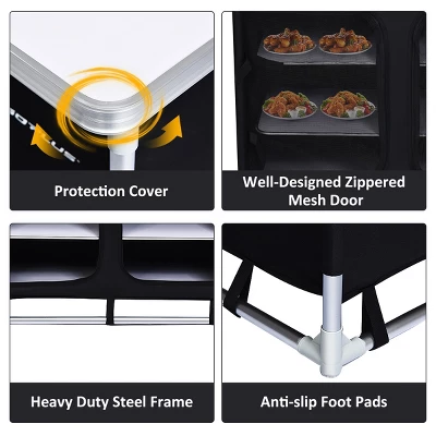 Costway Portable BBQ Aluminum Camping Table Kitchen Cook Station W/ Storage Organizer 7 Costway Portable BBQ Aluminum Camping Table Kitchen Cook Station W/ Storage Organizer - Image 7