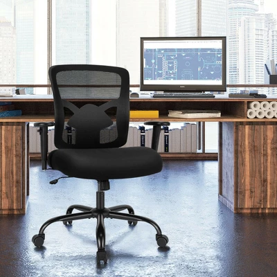 Costway 400LBS Mesh Big & Tall Office Chair Swivel Task Chair W/ Lumbar Support 2 Costway 400LBS Mesh Big & Tall Office Chair Swivel Task Chair W/ Lumbar Support - Image 2