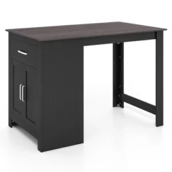 Costway Bar Table 35.5'' Counter Height Dining Table With Storage Cabinet & Drawer Black/Grey 19 Costway Bar Table 35.5'' Counter Height Dining Table With Storage Cabinet & Drawer Black/Grey -Costway GUEST 7ccaec5a 4935 4098 b6a9 93a76acead39