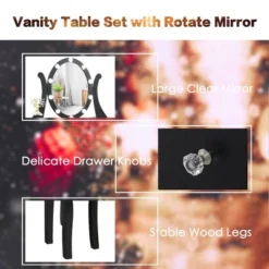 Costway Vanity Table Set W/10 Light Bulbs And Touch Switch Makeup Dressing Table 17 Costway Vanity Table Set W/10 Light Bulbs And Touch Switch Makeup Dressing Table -Costway GUEST 7ce6c29d b618 4c91 a568 b1c79533b3ec
