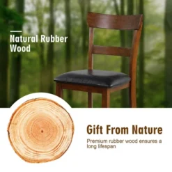 Costway Set Of 4 Barstools Counter Height Chairs W/Leather Seat & Rubber Wood Legs 16 Costway Set Of 4 Barstools Counter Height Chairs W/Leather Seat & Rubber Wood Legs -Costway GUEST 7d6f9298 a581 4a44 b088 f20208403f95