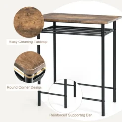 Costway 3 Pieces Bar Table Set Counter Height Dining Pub Table W/ 2 Stools 17 Costway 3 Pieces Bar Table Set Counter Height Dining Pub Table W/ 2 Stools -Costway GUEST 7d9be555 7afb 4aab 8c31 0dd340add306
