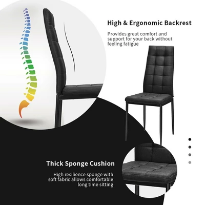 Costway 9pcs Dining Set Wood Table And 8 Fabric Chairs Home Kitchen Modern 5 Costway 9pcs Dining Set Wood Table And 8 Fabric Chairs Home Kitchen Modern - Image 5