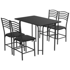 5 Pcs Modern Dining Table Set 4 Chairs Steel Frame Home Kitchen Furniture Black -Costway GUEST 7da321ab 0bab 463b aa28 ffcf001f028b
