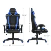 Costway Gaming Chair Reclining Racing Chair W/Lumbar Support And Headrest White