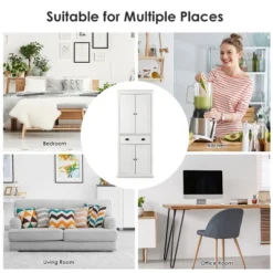 Bestcomfort Kitchen Cabinet Pantry Cupboard Freestanding W/Shelves White 17 Bestcomfort Kitchen Cabinet Pantry Cupboard Freestanding W/Shelves White -Costway GUEST 7df98041 c959 44da 97f4 35e19631449f