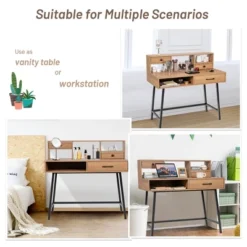 Costway Makeup Vanity Table Computer Writing Desk Storage With Drawer Shelf Industrial 13 Costway Makeup Vanity Table Computer Writing Desk Storage With Drawer Shelf Industrial -Costway GUEST 7e23366e 04cd 4b85 b2a7 1ffb51f6ad1d