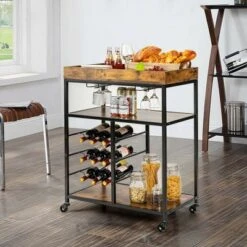 Costway 3-Tier Rolling Kitchen Cart Utility Trolley W/ Wine Bottle Rack 10 Costway 3-Tier Rolling Kitchen Cart Utility Trolley W/ Wine Bottle Rack -Costway GUEST 7e255d3b 5765 4e57 8866 a7a87109bc49