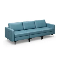 Costway Modern Modular 3-Seat Sofa Couch W/ Side Storage Pocket & Metal Leg -Costway GUEST 7e925149 cb48 4db3 8de8 a2dd8a2edee4