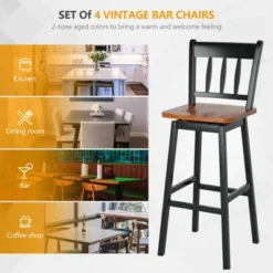 Costway Set Of 4 Swivel Bar Stools 30.5'' Pub Height Dining Bar Chairs CreamBlack -Costway GUEST 7ec0a8ca dc87 4294 ac14 7b717567e46f