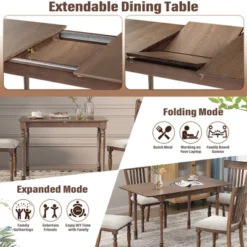 Costway Extension Dining Room Table Butter Leaf Rectangle Table W/ Hardwood Structure -Costway GUEST 7efd0de5 69bd 4222 bc10 3ee01e70814c