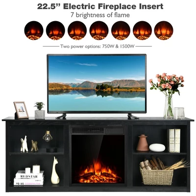 Costway 70'' 2-Tier TV Fireplace Stand W/22.5'' Electric Fireplace Up To 75'' 8 Costway 70'' 2-Tier TV Fireplace Stand W/22.5'' Electric Fireplace Up To 75'' - Image 8