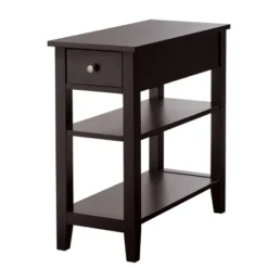Costway 2 PCS 3Tier Nightstand Bedside Side End Table W/Double Shelves Brown -Costway GUEST 7f06d2c0 25e3 40ea 8b86 82e80ea341d9