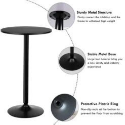 Costway 24" Round Pub Table Bistro Bar Height Cocktail Table W/Metal Base Indoor Black -Costway GUEST 7f19572b f6d4 4b03 82dc 97cc0c1d05c1