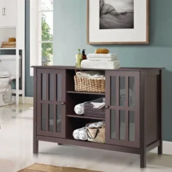 Costway Wood TV Stand Entertainment Media Center Console For TV Up To 50'' 14 Costway Wood TV Stand Entertainment Media Center Console For TV Up To 50'' -Costway GUEST 7f2d5635 7fa6 49c8 87d0 661fbb037f27