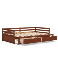 Costway Twin To King Daybed With 2 Drawers Wooden Sofa Bed For Bedroom Living Room White/Cherry 17 Costway Twin To King Daybed With 2 Drawers Wooden Sofa Bed For Bedroom Living Room White/Cherry -Costway GUEST 7f9d7dec ca28 4eb5 b539 1487597cae66