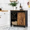 Costway Kitchen Buffet Storage Cabinet Sideboard W/Sliding Barn Door Wine Rack