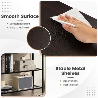 Costway Console Entryway Sofa Table With 2 Drawers For Entrance Living Room Rustic Brown/Walnut 7 Costway Console Entryway Sofa Table With 2 Drawers For Entrance Living Room Rustic Brown/Walnut - Image 7