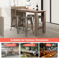 Costway 5 PCS Dining Table Set Kitchen Rectangular Counter Height Table W/ 4 Bar Stools -Costway GUEST 804bbff5 83f6 44e5 8def 6f6e82ebc7b8