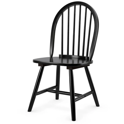 Costway Set Of 2 Vintage Windsor Dining Side Chair Wood Spindleback Kitchen Room BlackWhite 7 Costway Set Of 2 Vintage Windsor Dining Side Chair Wood Spindleback Kitchen Room BlackWhite - Image 7