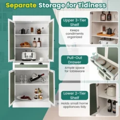 Costway 72'' Kitchen Buffet Hutch Pantry Cabinet Cupboard With 4 Doors & Adjustable Shelves 12 Costway 72'' Kitchen Buffet Hutch Pantry Cabinet Cupboard With 4 Doors & Adjustable Shelves -Costway GUEST 821817a2 6eeb 4d1c b247 4ac3c6a467f4