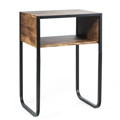 Costway Side Table Industrial Coffee Table W/Metal Frame Rustic End Table Nightstand 6 Costway Side Table Industrial Coffee Table W/Metal Frame Rustic End Table Nightstand - Image 6