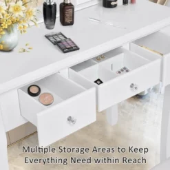 Costway Bedroom Wooden Mirrored Makeup Vanity Set Stool Table Set White 5 Drawers -Costway GUEST 82a55a30 58f6 40a7 9d7d 1e37ae948dfa