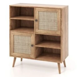 Costway Rattan Buffet Sideboard Accent Storage Cabinet Coffee Bar Cabinet Doors Cubbies -Costway GUEST 831a5595 bae4 4797 9e52 3960bb6d7322