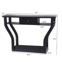Costway Black Accent Console Table Modern Sofa Entryway Hallway Hall Furniture W/Drawer