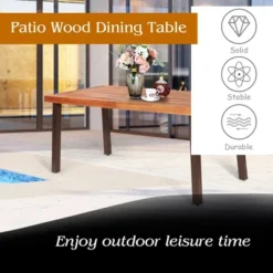Costway Rectangular Acacia Wood Dining Table Rustic Furniture Indoor &Outdoor 13 Costway Rectangular Acacia Wood Dining Table Rustic Furniture Indoor &Outdoor -Costway GUEST 834aea93 ba5c 43f0 9511 39e299fa887e