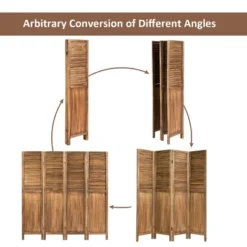 Costway 4 Panel Folding Privacy Room Divider Screen Home Furniture 5.6 Ft Tall Brown -Costway GUEST 83ef802a e62f 423a bec7 e339f7438bee