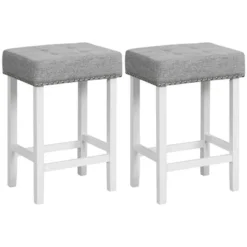 Costway Set Of 2 Bar Stools Tufted Upholstered Counter Height Chairs With Rubber Wood Legs -Costway GUEST 83fcb2e1 e8f6 484b 807e c9ff6c780e6e