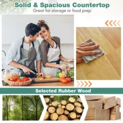 Costway Rolling Kitchen Cart Island Heavy Duty Storage Trolley Cabinet Utility Black -Costway GUEST 843d6b48 2204 4226 9df3 ab6cc956dda2