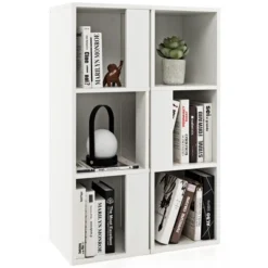 Costway 2 PCS 3-tier Wood Bookshelf Display Storage Rack For Small Spaces White/Rustic Brown 21 Costway 2 PCS 3-tier Wood Bookshelf Display Storage Rack For Small Spaces White/Rustic Brown -Costway GUEST 8487b91e 8270 480c 81a7 a5f630f0e8d3
