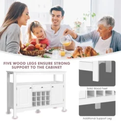 Costway Storage Buffet Sideboard Table Kitchen Sever Cabinet Wine Rack White -Costway GUEST 848a38e1 2e58 4abd 8d29 b85406aba8c5