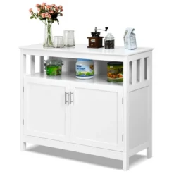 Costway Kitchen Buffet Server Sideboard Storage Cabinet W/2 Doors & Shelf WhiteBlack -Costway GUEST 84c49a9d aa96 4b22 8088 4c827957c8b4