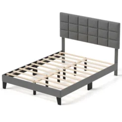 Costway Full/Queen/King Size Bed Frame Modern Linen Fabric Upholstered Platform Bed With Headboard 22 Costway Full/Queen/King Size Bed Frame Modern Linen Fabric Upholstered Platform Bed With Headboard -Costway GUEST 85b75c23 f030 401c b1be b55a8ac634a9