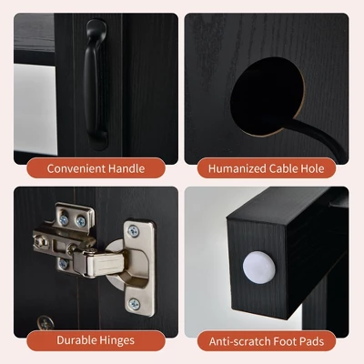 Costway 59'' Fireplace TV Stand W/ 25'' 1350W Electric Fireplace Heater Remote Control 8 Costway 59'' Fireplace TV Stand W/ 25'' 1350W Electric Fireplace Heater Remote Control - Image 8