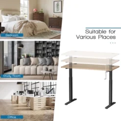 Costway 48'' Sit Stand Desk Adjustable Standing Workstation W/Crank Handle -Costway GUEST 86166b31 c478 4dc3 9139 7769c12083a7