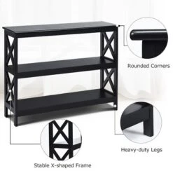 Costway 3-Tier Console Table X-Design Bookshelf Sofa Side Accent Table W/Shelf EspressoBlack 18 Costway 3-Tier Console Table X-Design Bookshelf Sofa Side Accent Table W/Shelf EspressoBlack -Costway GUEST 86ce8f2c 9e01 42ff a6c5 f742e4cacce3