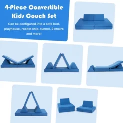 Costway 4-Piece Convertible Kids Couch Or 2 Chairs Toddler To Teen Sofa And Play Set 14 Costway 4-Piece Convertible Kids Couch Or 2 Chairs Toddler To Teen Sofa And Play Set -Costway GUEST 87186c7d 0865 4215 8499 bbcb7f11bd19