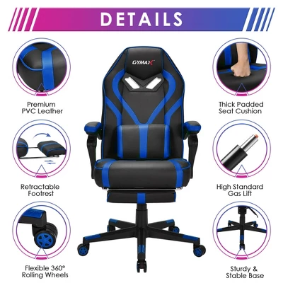 Costway Massage Gaming Chair Racing Recliner Computer Desk Chair W/Footrest 9 Costway Massage Gaming Chair Racing Recliner Computer Desk Chair W/Footrest - Image 9