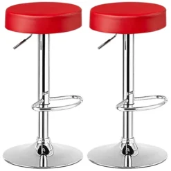 Costway Set Of 4 Round Bar Stool Adjustable Swivel Pub Chair W/ Footrest WhiteRedBlack -Costway GUEST 87827a3b 20cf 4943 abcd 14bca8aa6d21 1