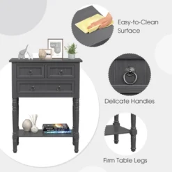 Costway Console Entryway Table W/ 3 Drawers Open Shelf For Hallway Living Room Dark Grey 13 Costway Console Entryway Table W/ 3 Drawers Open Shelf For Hallway Living Room Dark Grey -Costway GUEST 88784a2a 9247 4e4b b24c 8d3d696ae6f7