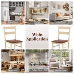 Costway Wooden Dining Chair Set Of 2/4 With Rubber Wood Frame Padded Seat For Kitchen -Costway GUEST 88a55c89 f6aa 4d9d a9ed 658f974332c1