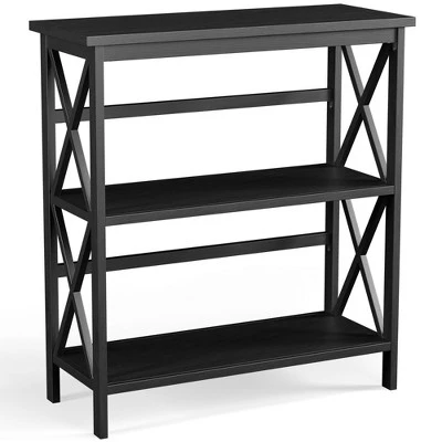 Costway 3-Tier Bookshelf Wooden Open Storage Bookcase For Home Office WhiteBlackCoffeeNatural 10 Costway 3-Tier Bookshelf Wooden Open Storage Bookcase For Home Office WhiteBlackCoffeeNatural - Image 10