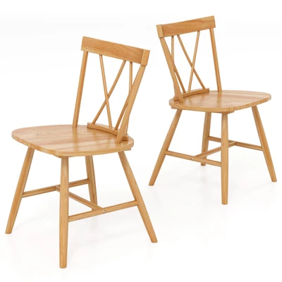 Costway Dining Chairs Set Of 2/4 Farmhouse Kitchen Chair With Rubber Wood Frame, 10 Costway Dining Chairs Set Of 2/4 Farmhouse Kitchen Chair With Rubber Wood Frame, - Image 10