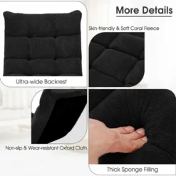 Costway Adjustable 14-Position Floor Chair Folding Lazy Gaming Sofa Chair Cushioned-Black -Costway GUEST 8993ba25 8947 4de0 8cad 8458c50fb766