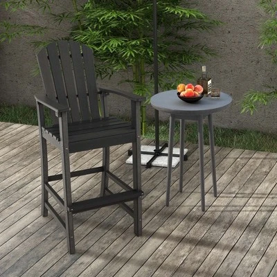 Costway Outdoor HDPE Bar Height Stool Patio Tall Chair Armrest Footrest All Weather 3 Costway Outdoor HDPE Bar Height Stool Patio Tall Chair Armrest Footrest All Weather - Image 3